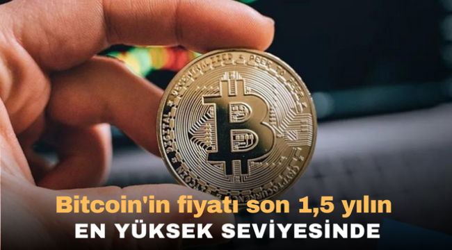 Bitcoin'in fiyatı son 1,5 yılın en yüksek seviyesinde