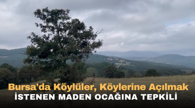 Bursa'da köylüler, köylerine açılmak istenen maden ocağına tepkili