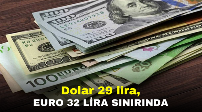 Dolar 29 lira, avro 32 lira sınırında