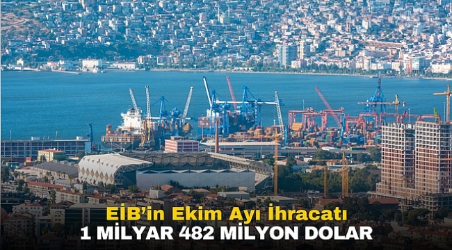 EİB'in Ekim Ayı İhracatı 1 milyar 482 milyon dolar