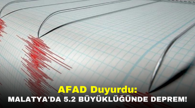 AFAD Duyurdu: Malatya'da 5.2 Büyüklüğünde Deprem!