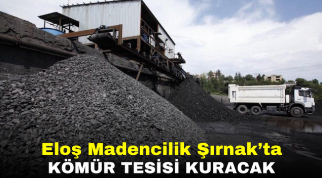 Eloş Madencilik Şırnak'ta kömür tesisi kuracak 