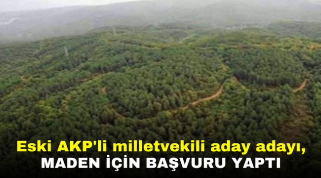 Eski AKP'li milletvekili aday adayı, maden için başvuru yaptı