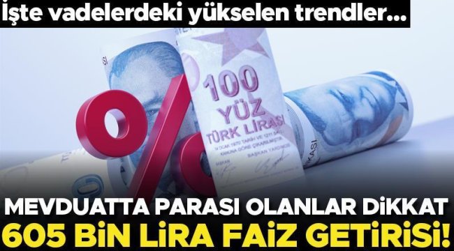 Mevduatta parası olanlar dikkat! İşte vadelerdeki yükselen trendler... 605 bin lira faiz getirisi var