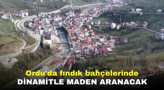 Ordu'da fındık bahçelerinde dinamitle maden aranacak