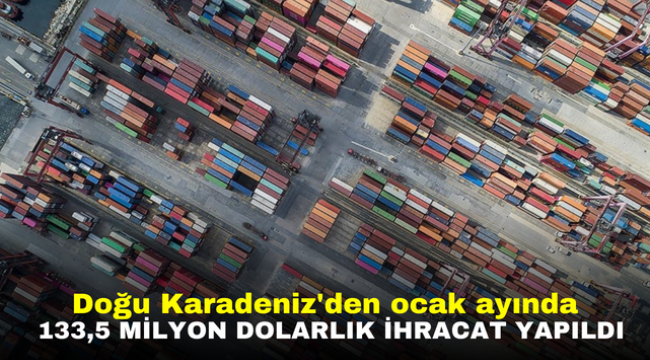 Doğu Karadeniz'den ocak ayında 133,5 milyon dolarlık ihracat yapıldı