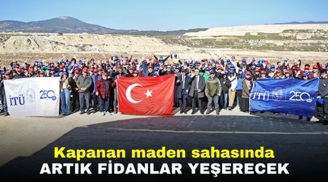 Kapanan maden sahasında artık fidanlar yeşerecek