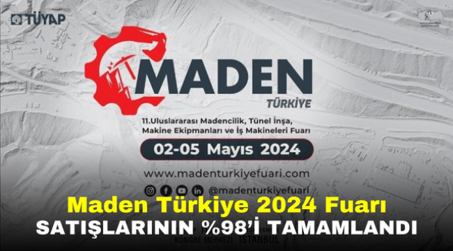 Maden Türkiye 2024 Fuarı Satışlarının %98'i Tamamlandı