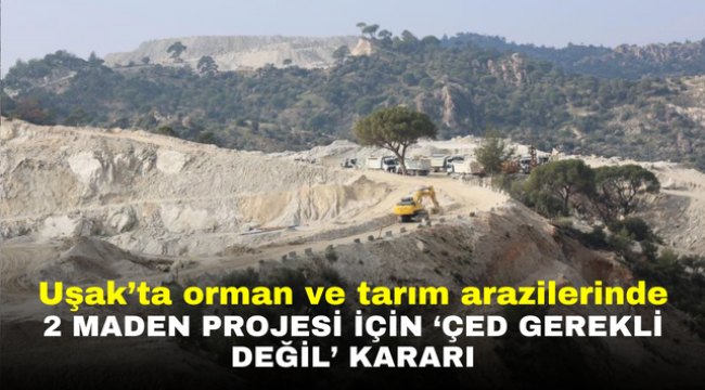 Uşak'ta orman ve tarım arazilerinde 2 maden projesi için 'ÇED gerekli değil' kararı