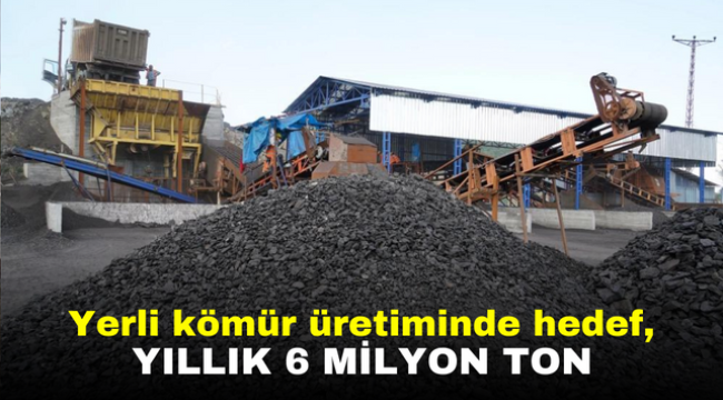 Yerli kömür üretiminde hedef, yıllık 6 milyon ton