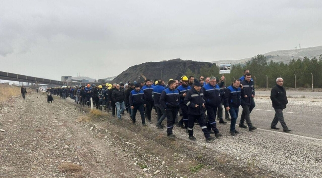 Çayırhan maden işçileri Hazine ve Maliye Bakanlığı'na yürüyor