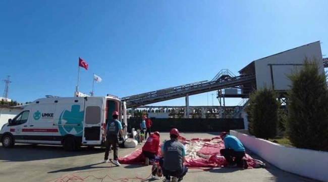 Edirne'de maden ocağında göçük tatbikatı